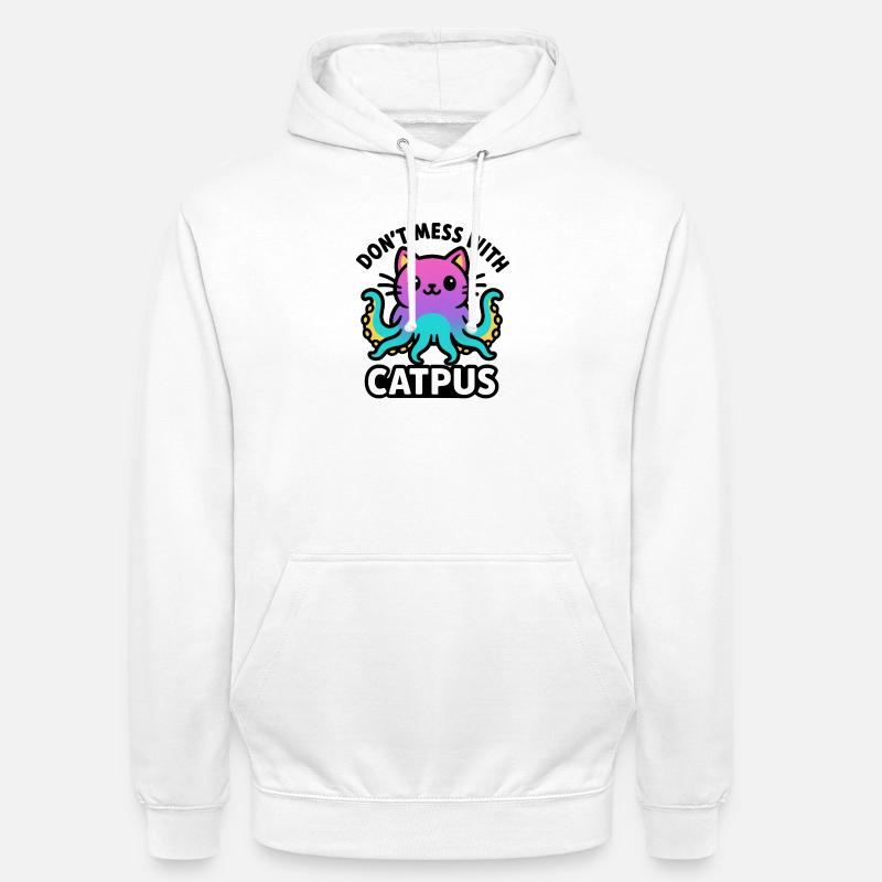 Catpus - Ne plaisantez pas avec Catpus - Sweat-shirt à capuche unisexe - blanc