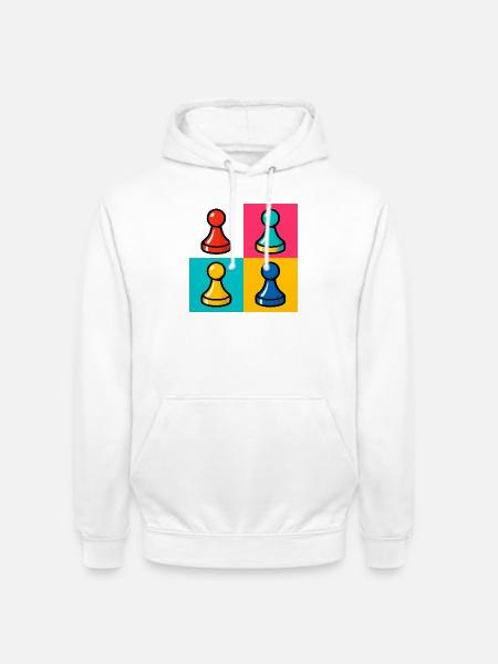 PopArt Vierfarben Spielstein - Unisex Hoodie - Weiß