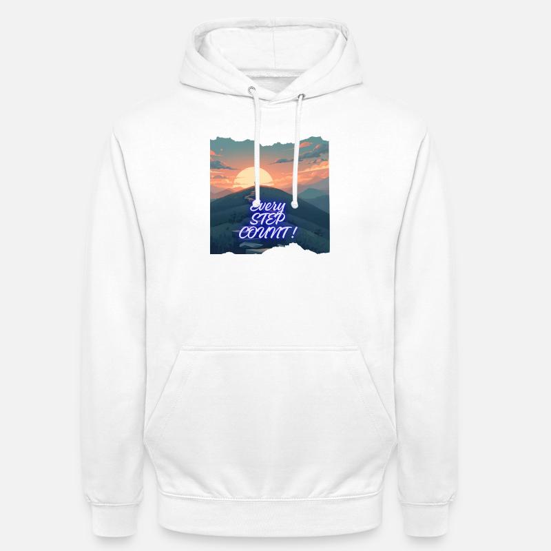 Chaque Pas Compte Horizon Neon - Sweat-shirt à capuche unisexe - blanc