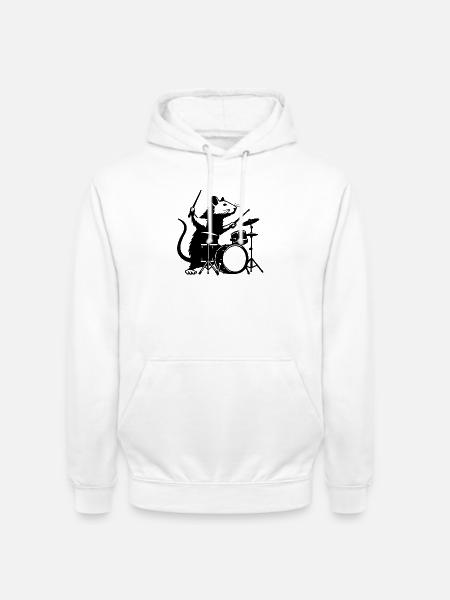 Drum rat in the spotlight - Unisex Hoodie - white