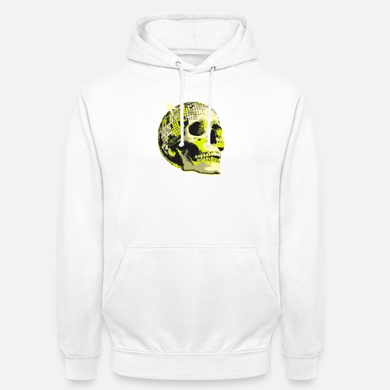 Neon Crâne Boule Disco - Sweat-shirt à capuche unisexe - blanc