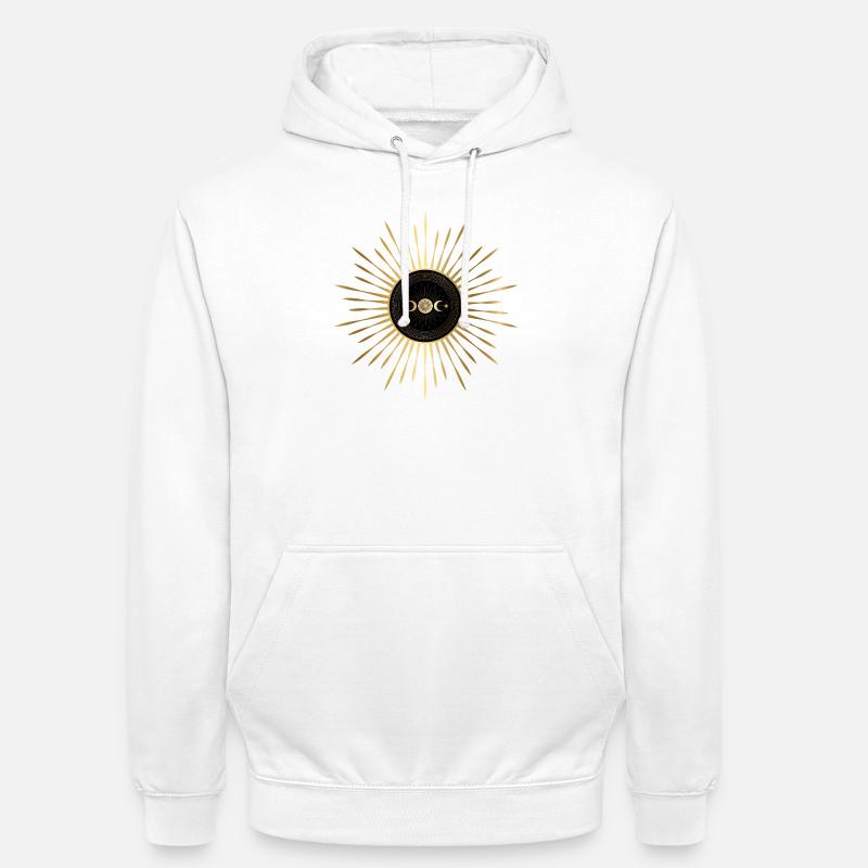 Aube dorée soleil et lune - Sweat-shirt à capuche unisexe - blanc