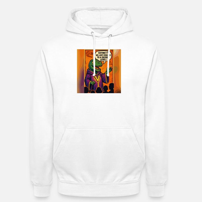 Secret Level Dinosaur – Drôle de conspiration - Sweat-shirt à capuche unisexe - blanc