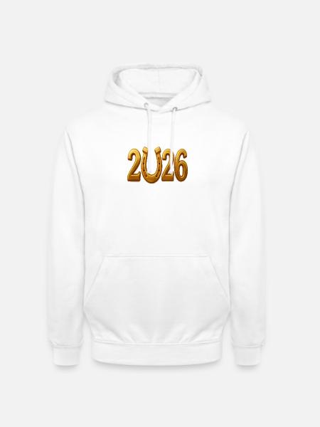 Golden 2026 – Lucky year with horseshoes - Unisex Hoodie - white