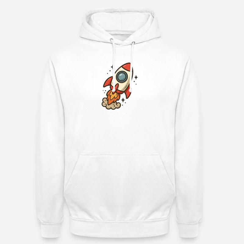 Fusée cartoon spatiale - Sweat-shirt à capuche unisexe - blanc