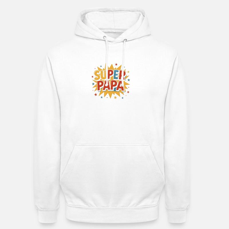 Super Papa Comic Burst Retro - Unisex Hoodie - Weiß