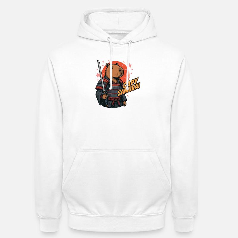 Capy Samurai – Zen Warrior Capybara 🐾
 - Unisex Hoodie - Weiß