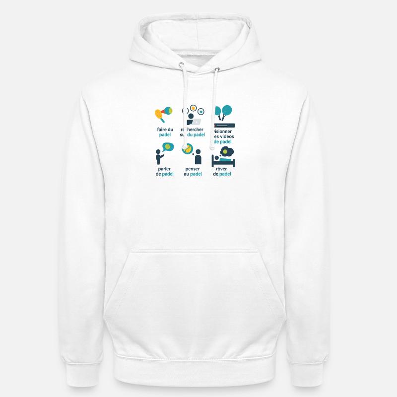 Verspieltes grafisches Padel - Unisex Hoodie - Weiß