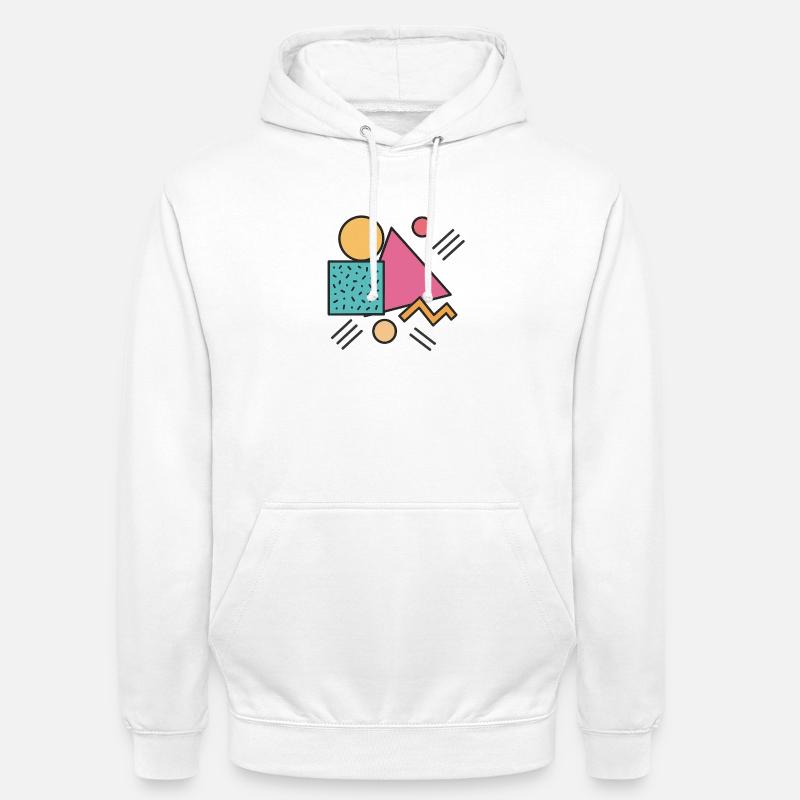 Rétro Geometry - Sweat-shirt à capuche unisexe - blanc