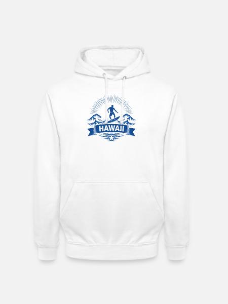 Hawaii Surfer Surfer on Pacific Wave - Unisex Hoodie - white