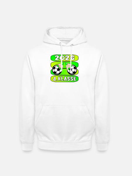 Fußball Grundschule Vierte Klasse 2026 - Unisex Hoodie - Weiß