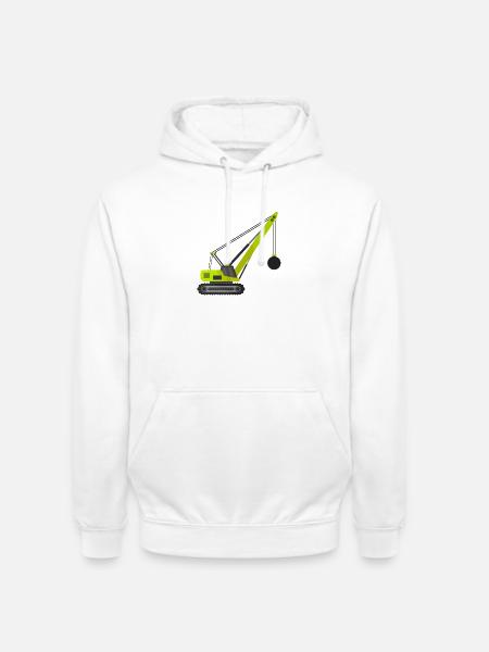 Wrecking ball crane - Unisex Hoodie - white
