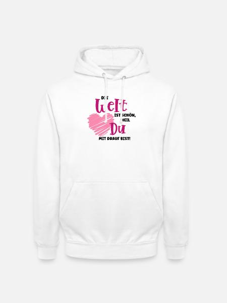 Le monde est beau – déclaration d’amour - Sweat-shirt à capuche unisexe - blanc