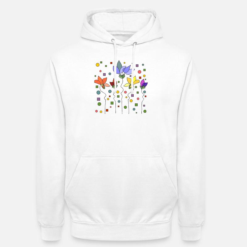 Fleur - Sweat-shirt à capuche unisexe - blanc