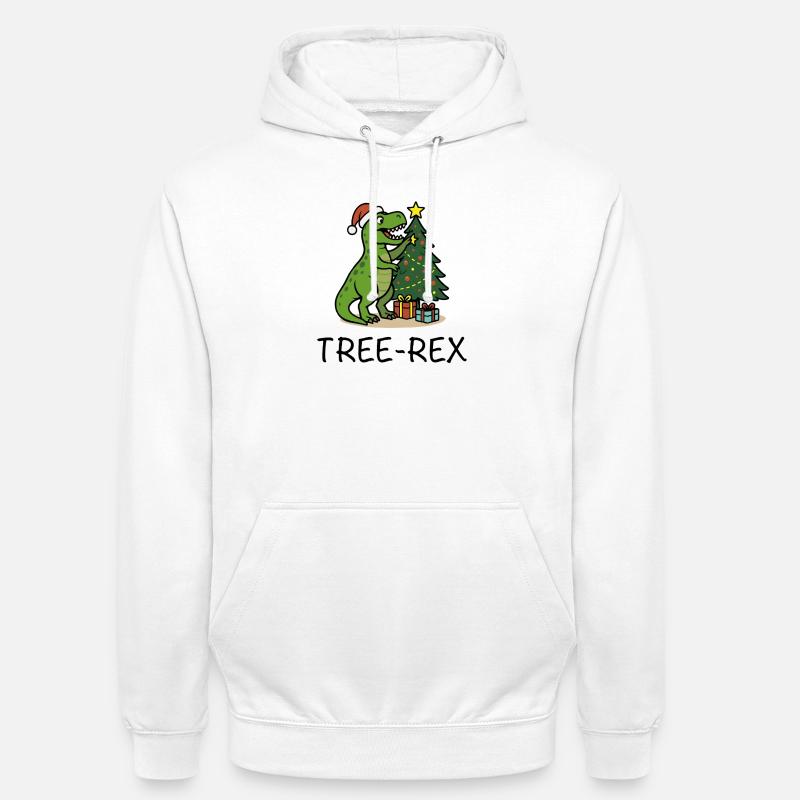 Tree-Rex – Style Noël moche - Sweat-shirt à capuche unisexe - blanc