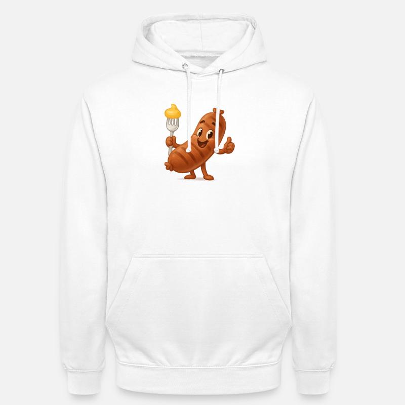 Dessin animé Saucisses à la moutarde - Sweat-shirt à capuche unisexe - blanc