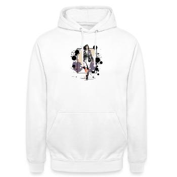 Night Leather Icon - Unisex Hoodie - white - Front - AI Model Male 185 dark (185cm) & AI Model Female 172 dark (172cm)