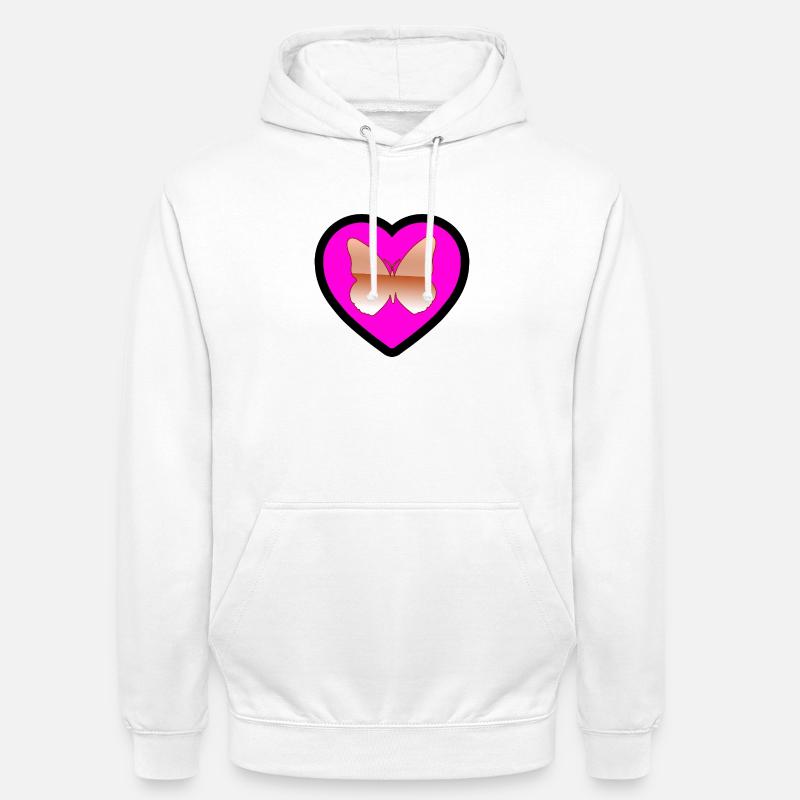 Papillon - Sweat-shirt à capuche unisexe - blanc