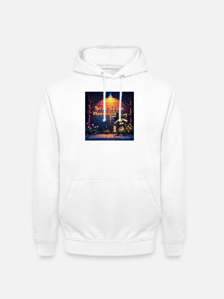 Urbaner Waschbär-Mondkind-Graffiti - Unisex Hoodie - Weiß