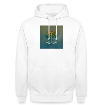 Braided Rainbow Tree - Unisex Hoodie - white - Front - AI Model Male 185 dark (185cm) & AI Model Female 172 dark (172cm)