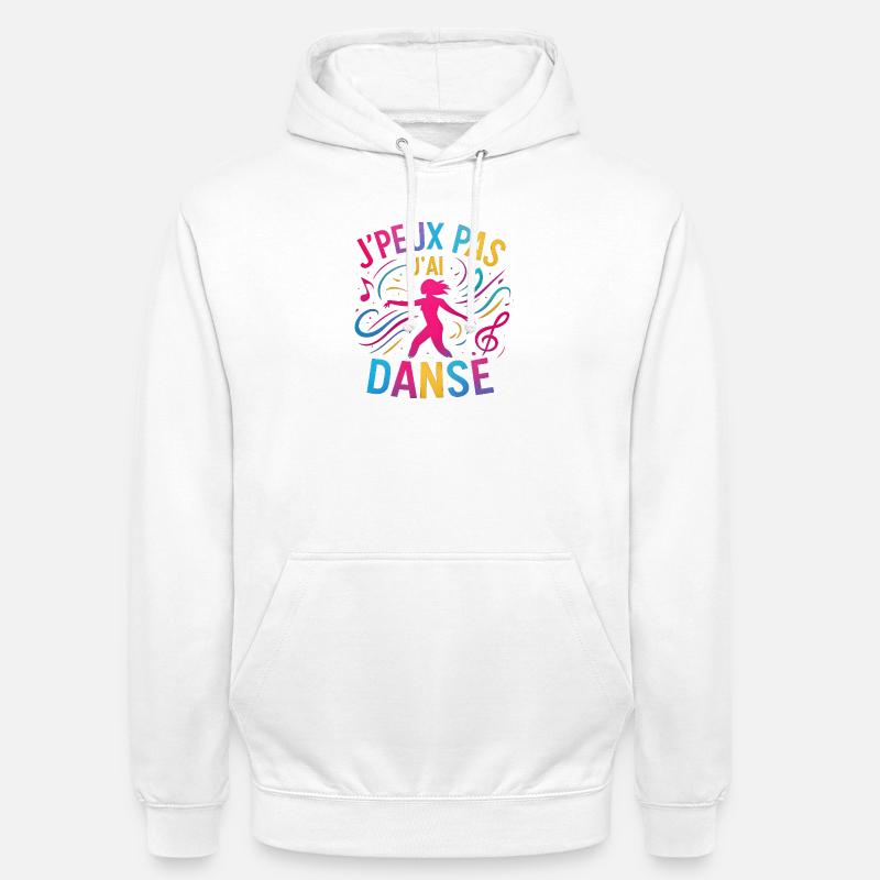 I Can't I Danced — Buntes Glitzern - Unisex Hoodie - Weiß