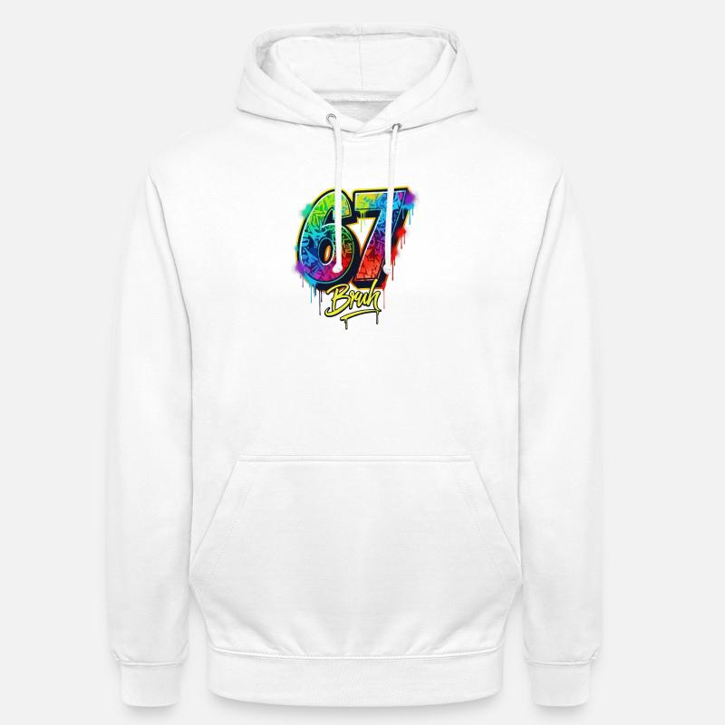 6 7 Mème – Édition Graffiti Bruh - Sweat-shirt à capuche unisexe - blanc