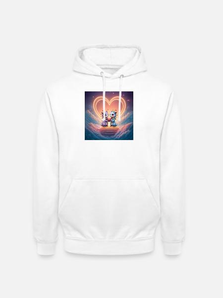 Neon Dragons in Love - Unisex Hoodie - white