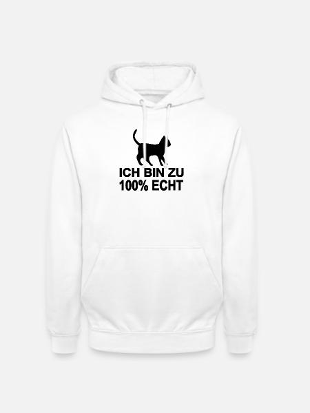 Chat - Sweat-shirt à capuche unisexe - blanc