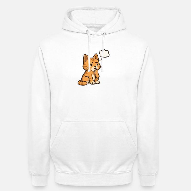 Chat-Réfléchi - Sweat-shirt à capuche unisexe - blanc