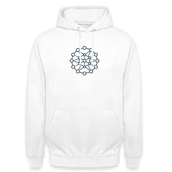 Netzwerk Knotenstern Muster - Unisex Hoodie - Weiß - Vorne - AI Model Male 185 dark (185cm) & AI Model Female 172 dark (172cm)