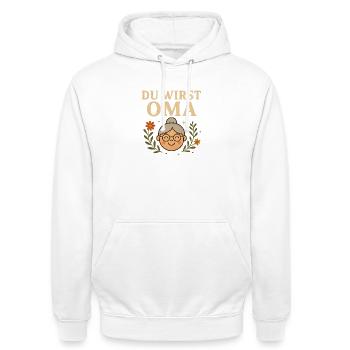 Tu seras grand-mère grand-mère humour - Sweat-shirt à capuche unisexe - blanc - Devant - AI Model Male 185 dark (185cm) & AI Model Female 172 dark (172cm)