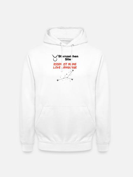 Zodiac Taurus Foodie Edition, Birthday - Unisex Hoodie - white