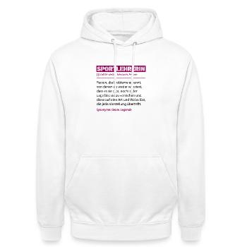 Sportlehrerin Definition Lustige Lehrerin Geschenk - Unisex Hoodie - Weiß - Vorne - AI Model Male 185 dark (185cm) & AI Model Female 172 dark (172cm)