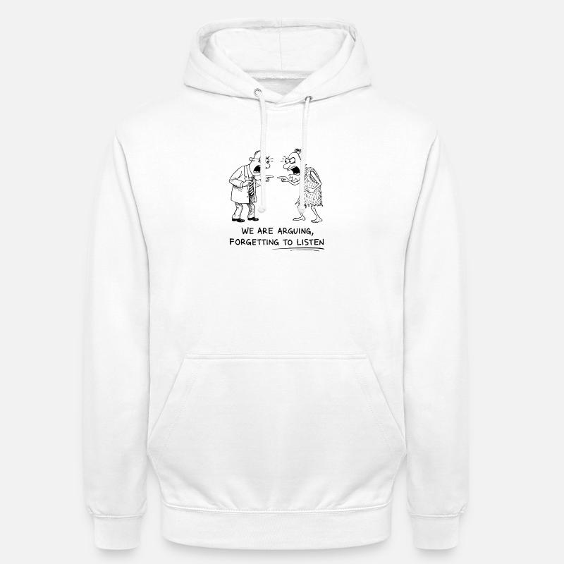 Débat et dialogue d’écoute - Sweat-shirt à capuche unisexe - blanc