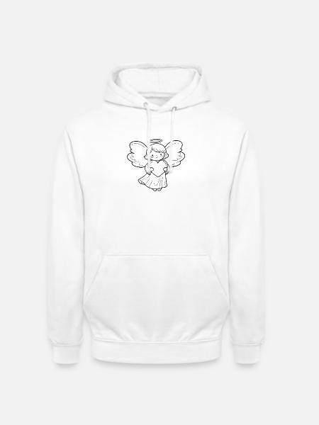 Schutzengel mit Herz Illustration - Unisex Hoodie - Weiß