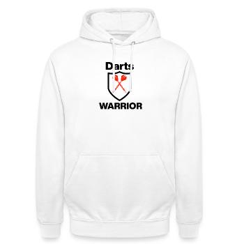 Darts Warrior – Shield Edition, Darts Junkie, 180 - Unisex Hoodie - white - Front - AI Model Male 185 dark (185cm) & AI Model Female 172 dark (172cm)