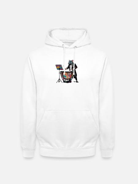 Timpani graffiti rat on drums - Unisex Hoodie - white