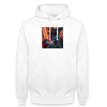 Chilliger Nebelparder Neon Hängematte Design - Unisex Hoodie - Weiß - Vorne - AI Model Male 185 dark (185cm) & AI Model Female 172 dark (172cm)