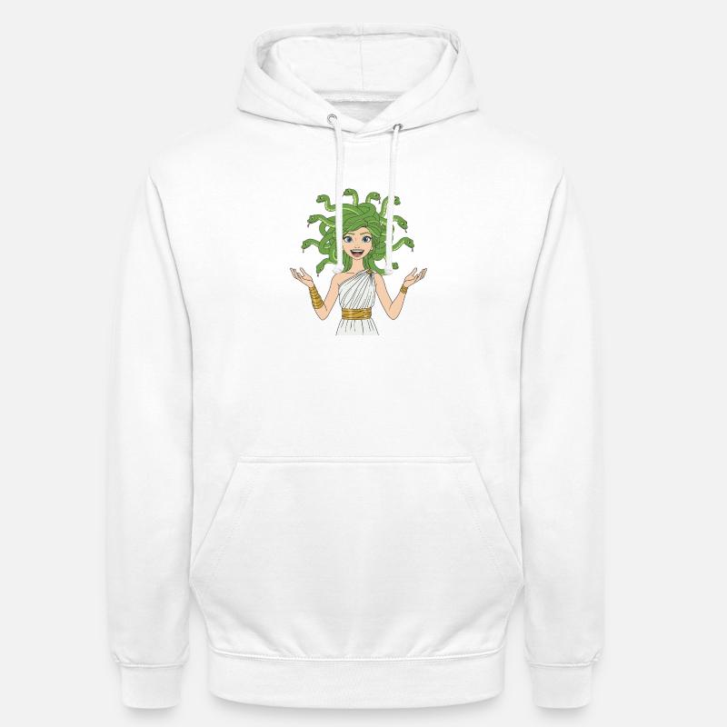 Medusa, la dea della mitologia greca - Felpa con cappuccio unisex - bianco