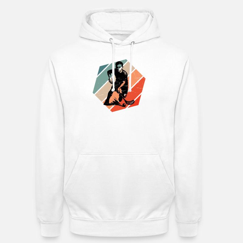 Motif classique du floorball - Sweat-shirt à capuche unisexe - blanc