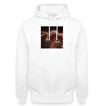 Ants Macro Realistic Wildlife Portrait - Unisex Hoodie - white - Front - AI Model Male 185 dark (185cm) & AI Model Female 172 dark (172cm)