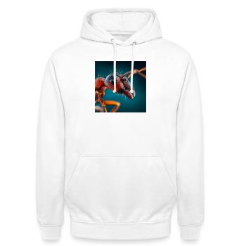 Realistic Ants Macro Portrait Wildlife - Unisex Hoodie - white - Front - AI Model Male 185 dark (185cm) & AI Model Female 172 dark (172cm)