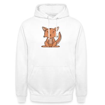 Niedliches Känguru, niedliches Kawaii, australisches Tier - Unisex Hoodie - Weiß - Vorne - AI Model Male 185 dark (185cm) & AI Model Female 172 dark (172cm)