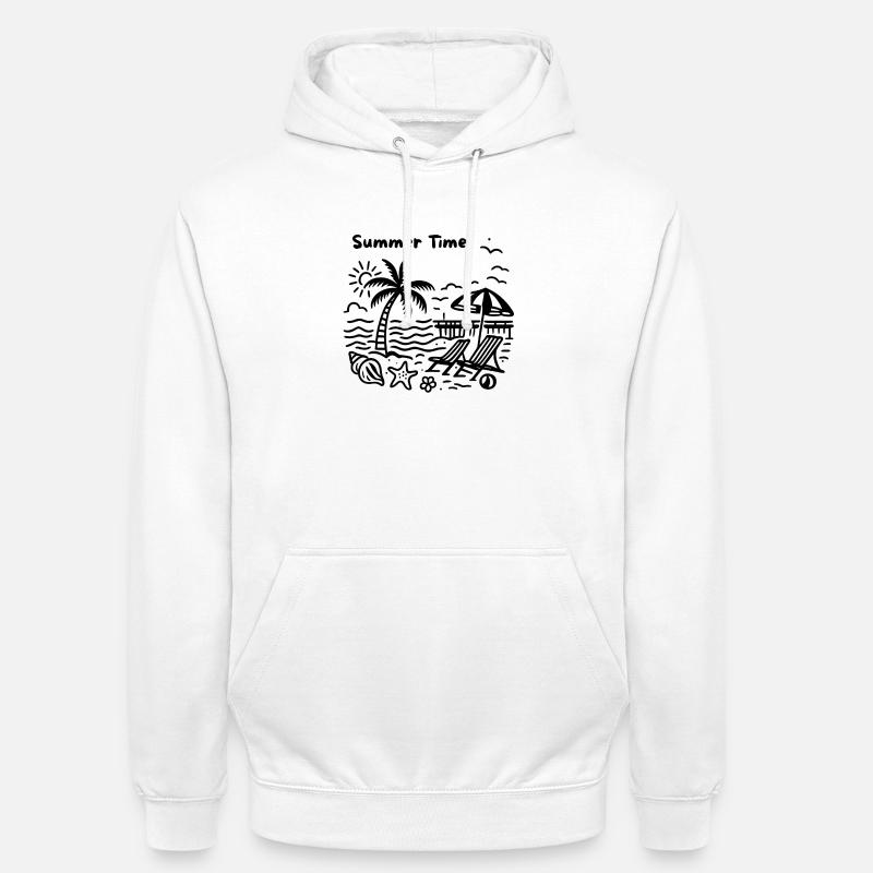 Conception de la plage - Sweat-shirt à capuche unisexe - blanc