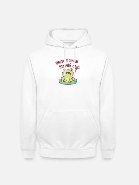 Cute Frog Catches Heart You Are A Great Catch - Unisex Hoodie - white