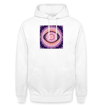 Auge der Wahrheit - Unisex Hoodie - Weiß - Vorne - AI Model Male 185 dark (185cm) & AI Model Female 172 dark (172cm)
