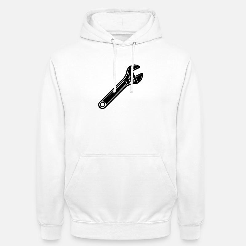 Clé à molette réglable - Sweat-shirt à capuche unisexe - blanc