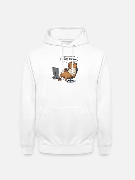 Energiesparender Capybara Biber am Arbeitsplatz - Unisex Hoodie - Weiß