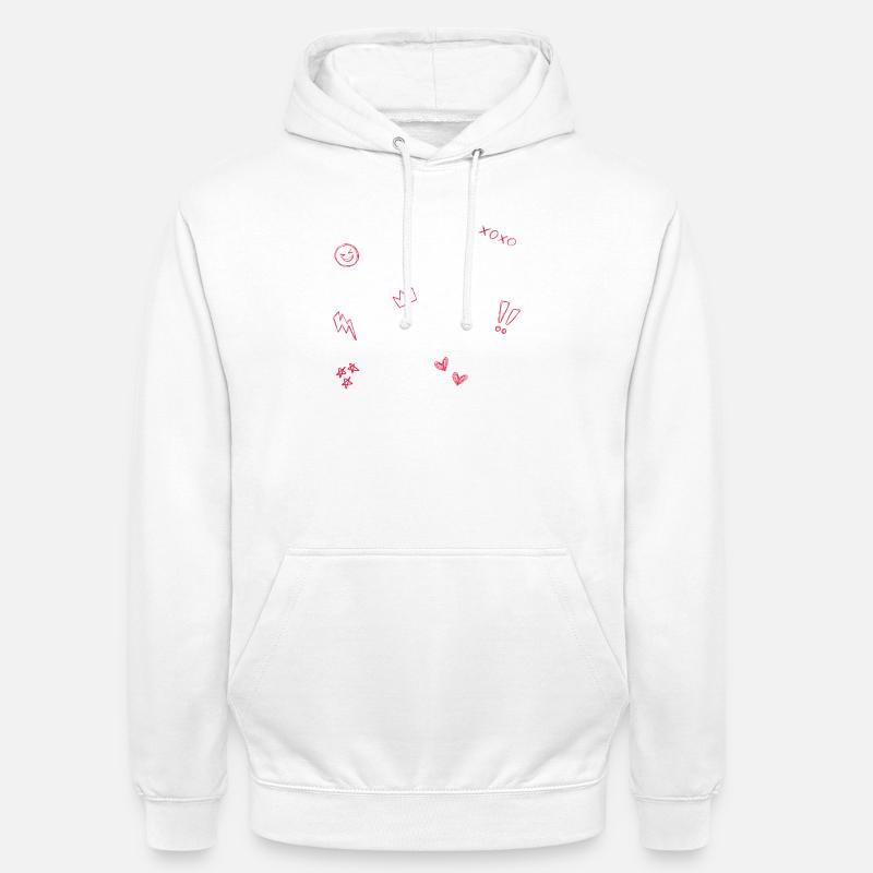 Heart Crown Doodle Pop Art - Sweat-shirt à capuche unisexe - blanc