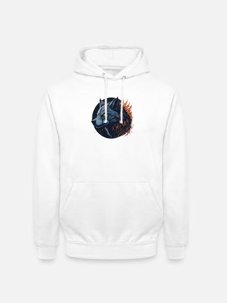 Night Wolf - Unisex Hoodie - Weiß